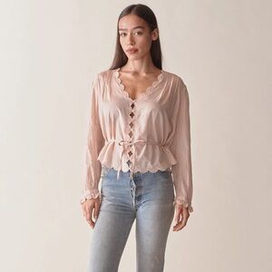 DOEN ELAYNE TOP -- SUNDRIED ROSE - S